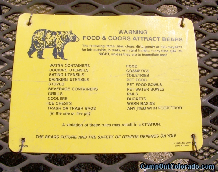 camp-out-colorado-eleven-mile-state-park-campground-bear-warning